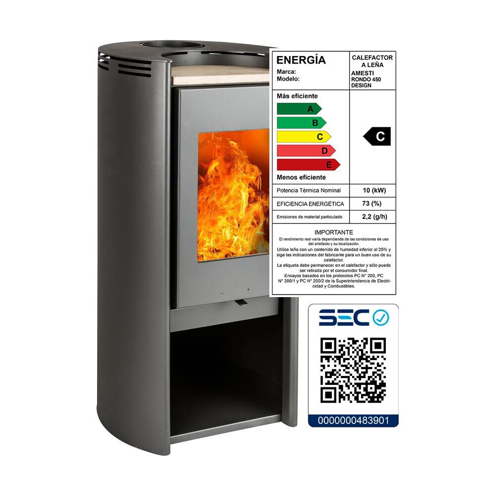 Estufa a Leña Rondo 450 Amesti - Imagen 4