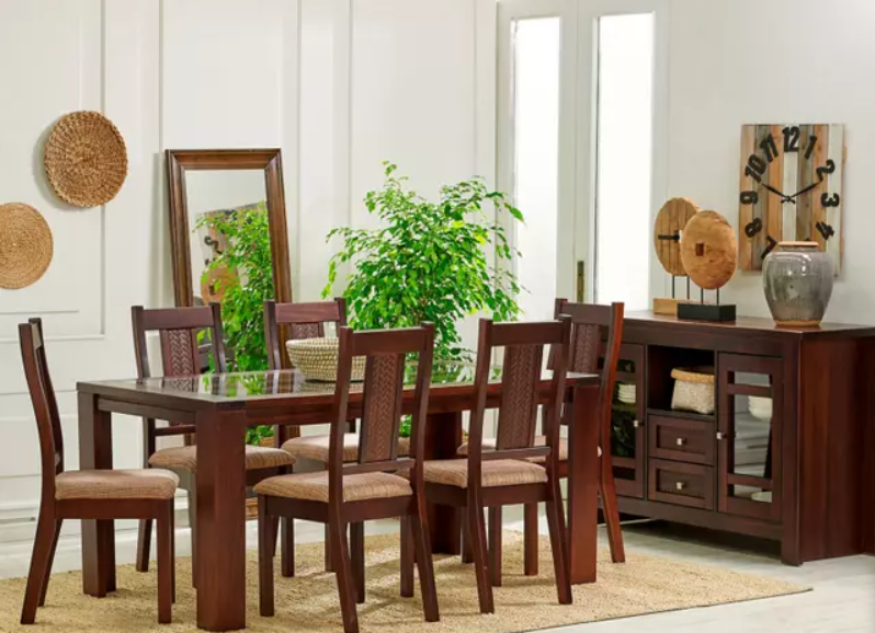 MAGASA JUEGO COMEDOR MALAGA 6 SILLAS CHOCOLATE - Imagen 2