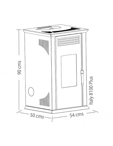AMESTI CALEFACTOR A PELLET ITALY 8100 ROJO - Imagen 6